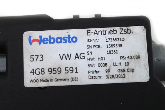 AUDI A6 A7 SILNICZEK SZYBERDACHU 4G8959591 4G8959591A dachu 4G8 959 591 4G8959591A 4G 4G8959591 4G8959591A 4G8959591 4G8959591A