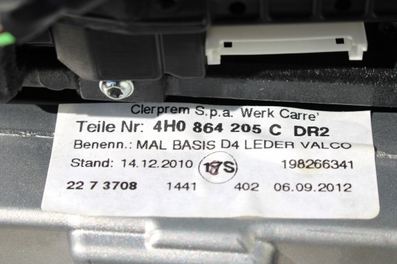 AUDI A8 4H D4 LONG FOTELE KOMPLET FOTELI siedzeń siedzenia tapicerka 4H0 kolor brązowy skóra masaże wentylowane DESIGN SELECTION