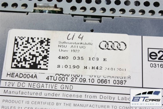AUDI A6 A7 A8 ZMIENIARKA PŁYT DVD 4H0035108E 4H0035108 4H0035108E 4H0035108 4H0035108E 4H0035108 4H0035108E 4H0035108 VW TOUAREG
