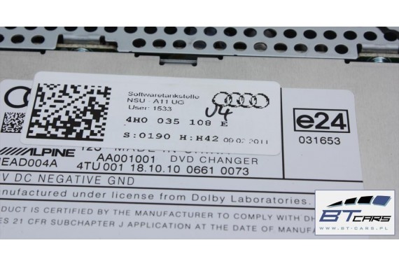 AUDI A6 A7 A8 ZMIENIARKA PŁYT DVD 4H0035108E 4H0035108 4H0035108E 4H0035108 4H0035108E 4H0035108 4H0035108E 4H0035108 VW TOUAREG