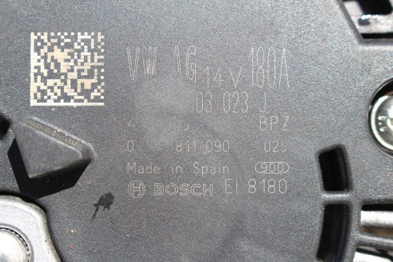 VW AUDI SEAT SKODA ALTERNATOR 180A 04L903023J 04L 903 023 J producent BOSCH 1.6 2.0 TDi diesel 04L903021J 04L903023J 04L903023J