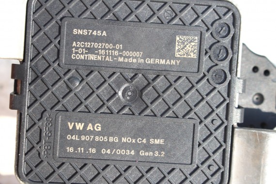 VW PASSAT B8 CZUJNIK SONDA NOX 04L907805BG 04L907807BG 2.0 TDi 04L 907 805 BG 04L 907 807 BG 04L907807BG 04L907807ES 04L907807EG