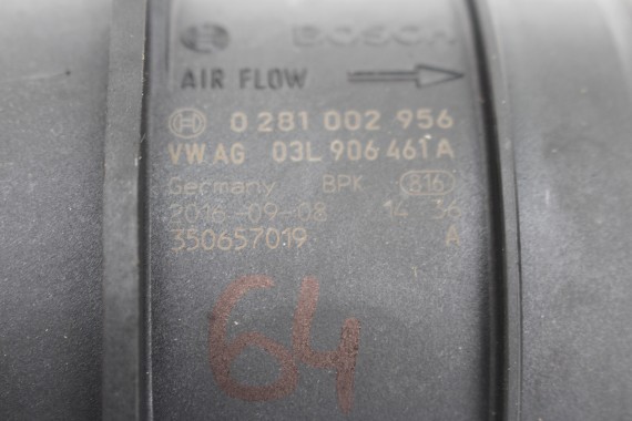 VW AUDI PRZEPŁYWKA PRZEPŁYWOMIERZ 03L906461A 03L 906 461 masowy powietrza 03L906461A TDi diesel 03L906461A 03L906461A 03L906461