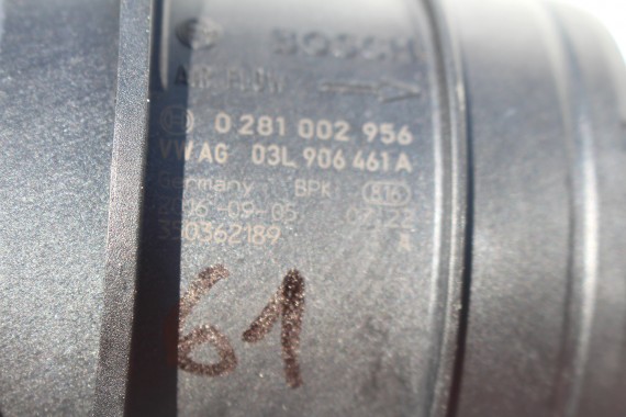 VW AUDI PRZEPŁYWKA PRZEPŁYWOMIERZ 03L906461A 03L 906 461 masowy powietrza 03L906461A TDi diesel 03L906461A 03L906461A 03L906461