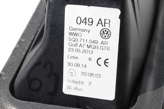 VW GOLF 7 WYBIERAK SKRZYNI 5Q0711049AR lewarek dźwignia 5Q0711265R 5Q0711266C 5Q0 711 049 AR 5Q0 711 265 R 5Q0 711 266 C FL GTD