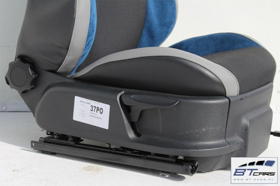 VW POLO FL GT LIFT FOTELE KOMPLET FOTELI siedzeń siedzenia tapicerka 6C 6C4 6C0 5-drzwiowy skóra welur kolor czarno-niebieskie