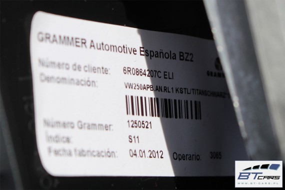 VW POLO FL GT LIFT FOTELE KOMPLET FOTELI siedzeń siedzenia tapicerka 6C 6C4 6C0 5-drzwiowy skóra welur kolor czarno-niebieskie