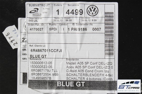 VW POLO FL GT LIFT FOTELE KOMPLET FOTELI siedzeń siedzenia tapicerka 6C 6C4 6C0 5-drzwiowy skóra welur kolor czarno-niebieskie