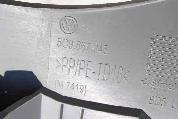 VW GOLF 7 SŁUPEK D POSZYCIE 5G9867245 5G9867246 LEWY PRAWY  kolor Y20 szary 5G9 867 245 246 5G FL podsufitki Kombi Variant