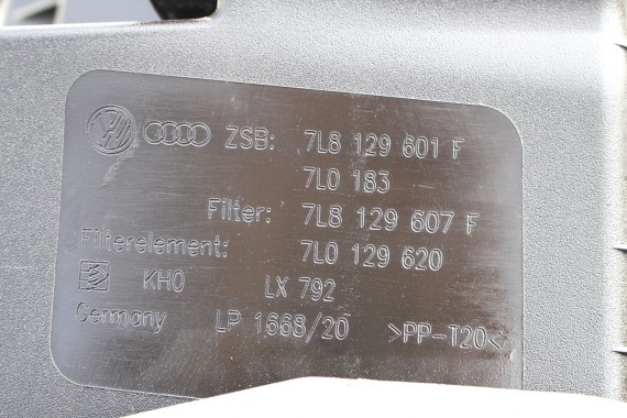 AUDI Q7 VW FILTR POWIETRZA 7L8129607F 7L8129601F 7L0129620 obudowa 4.2 TDi 7L8 129 607 F 129 601 F 7L0 129 620 4L 7L 7L6 7P