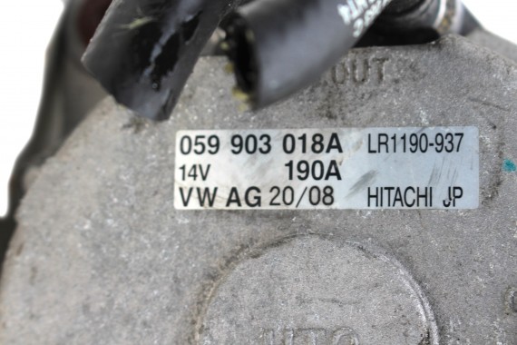 VW AUDI Q7 ALTERNATOR 059903018A 059903023Q 190A 3.0 TDi diesel 059903018 059903018A 059903023Q 059903018A 059903023Q 059903018
