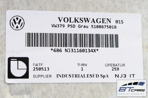 VW GOLF 7 SPORTSVAN PODSUFITKA SOLAR 510867501B  'ZA4'  - szary perlisty 510 867 501 B