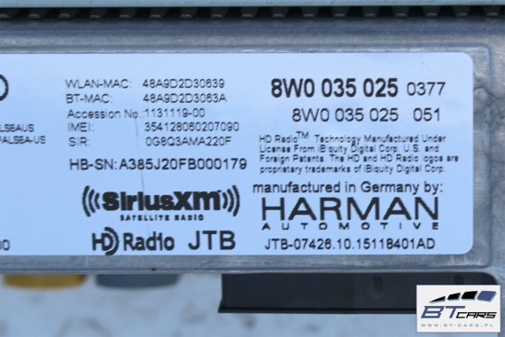AUDI A4 CZYTNIK MMI 8W0035025 8W0035027 3G+ MIB II SD SIM HIGH (Gen2) 8W0 035 025 8W0 035 027 MULTIMEDIA 8W 8W0035025 8W0035027