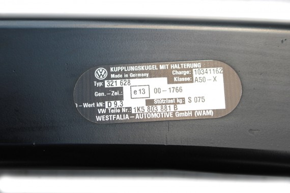 VW GOLF V 5 KOMBI  HAK HOLOWNICZY 1K5803881A 1K5803881B BELKA ZDERZAKA TYŁ BELKA TYLNA 1K5 803 881 A 1K5803881A 1K5803881B 1K