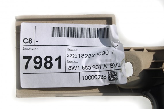 AUDI A4 A5 8W F5 SCHOWEK KONSOLI KIEROWCY 8W1880301A kolor BV2 -atlasbeige  8W1880301A AIRBAG lewy 8W 8W6 8W1880301A 8W1880301D