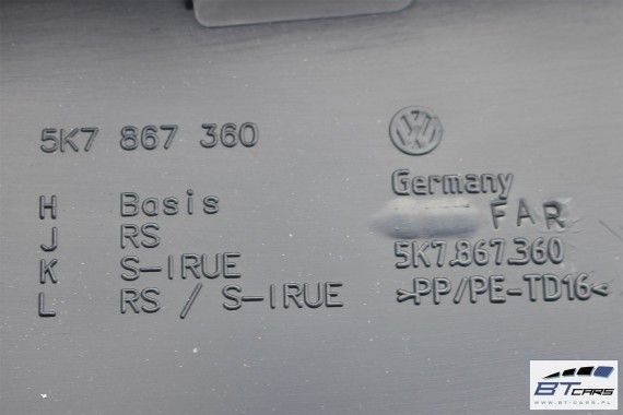 VW GOLF 6 CABRIO SŁUPKI A + TAPICERKA RAMY SZYBY 5K7867360 5K7867233C 5K7867234C