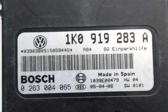 VW MODUŁ STEROWNIK PDC 1K0919283A parkowania parkhilfe 1K0 919 283 A 1K, 5K, 5M, 1K5, 1T