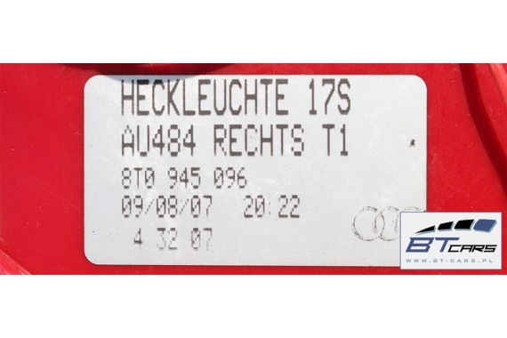 AUDI A5 KOMPLETNY TYŁ ZDERZAK tylny + KLAPA BAGAŻNIKA + LAMPY lampa 8T   Kolor Q1Q1 LY5J Liquidblau metallic 8T0807303 8T0827023