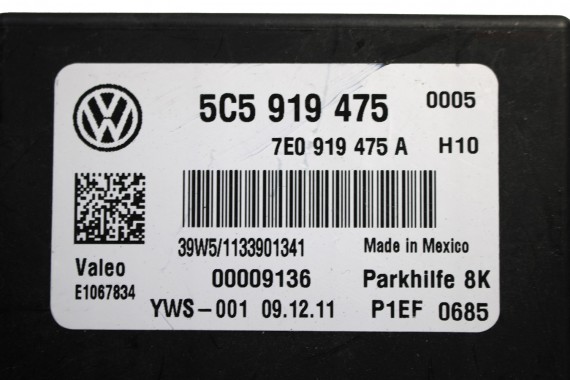 VW THE BEETLE STEROWNIK PDC 5C5919475 7E0919475A 5C5919475A moduł parkowania parkhilfe 5C5919475 7E0919475A 5C5919475A 5C5919475