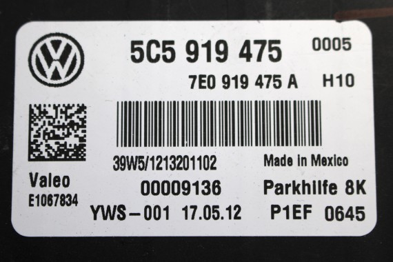VW THE BEETLE STEROWNIK PDC 5C5919475 7E0919475A 5C5919475A moduł parkowania parkhilfe 5C5919475 7E0919475A 5C5919475A 5C5919475