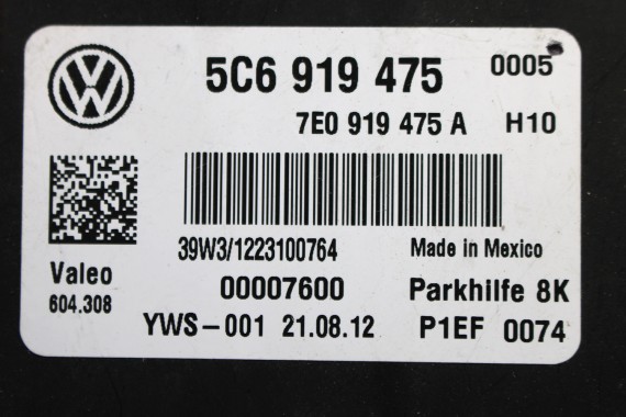 VW JETTA STEROWNIK MODUŁ PDC 5C6919475 7E0919475A PARKOWANIA 5C6 919 475 5C6919475 7E0919475A 5C6919475 7E0919475A 5C6919475