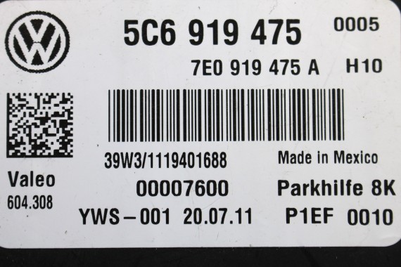 VW JETTA STEROWNIK MODUŁ PDC 5C6919475 7E0919475A PARKOWANIA 5C6 919 475 8-KANAŁOWY 5C6919475 7E0919475A 5C6919475 7E0919475A