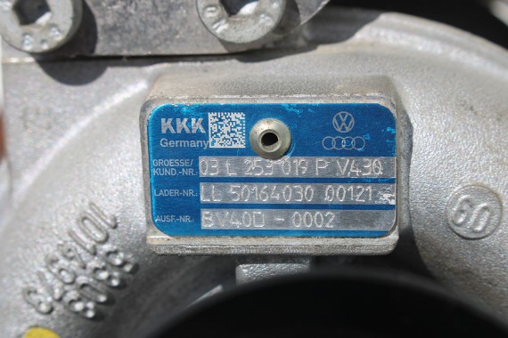 VW AUDI SEAT SKODA TURBINA TURBOSPRĘŻARKA 03L253019P 03L253056G 03L253056T 03L253010G 2.0 TDi 03L 253 019 P 03L253019P 03L253019