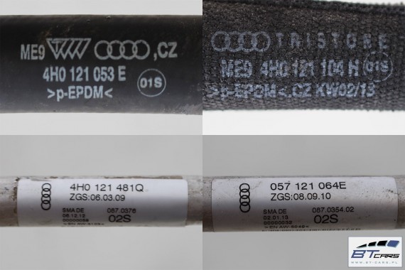 AUDI A8 PRZEWODY PODCIŚNIENIOWE 4.2 TDi 4H0121481Q 4H0121101S 4H0121485AJ 057121064E 057121104A 4H1819374E 057121052B 057121169