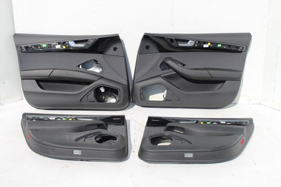 AUDI A8 BOCZEK DRZWI BOCZKI DRZWIOWE TAPICERKA welur 4H 4H0 d4 4H1867103 4H1867104 4H0867303 4H0867304 czarne czarny d4