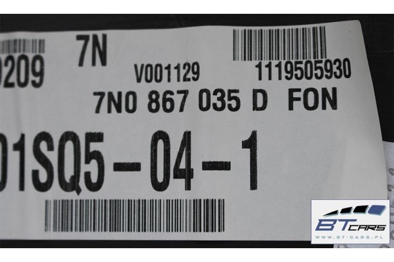 VW SHARAN DYWAN BOCZEK BAGAŻNIKA TAPICERKA 7N0867035D 7N0867036AT 7N0863459 7N0863463A 7N boczki bagażnik 7N0 863 463 7N0863463
