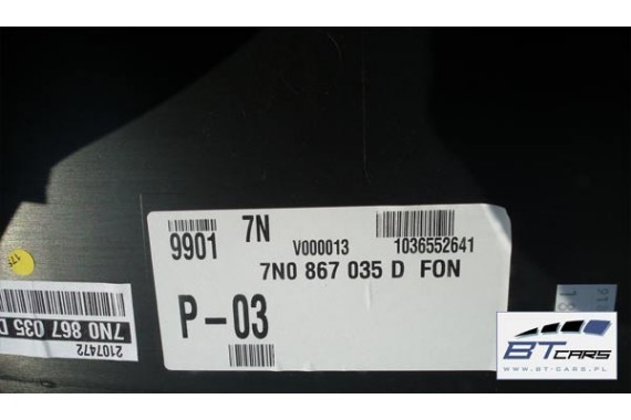 VW SHARAN DYWAN BOCZEK BAGAŻNIKA TAPICERKA 7N0867035D 7N0867036AT 7N0863459 7N0863463A 7N boczki bagażnik 7N0 863 463 7N0863463
