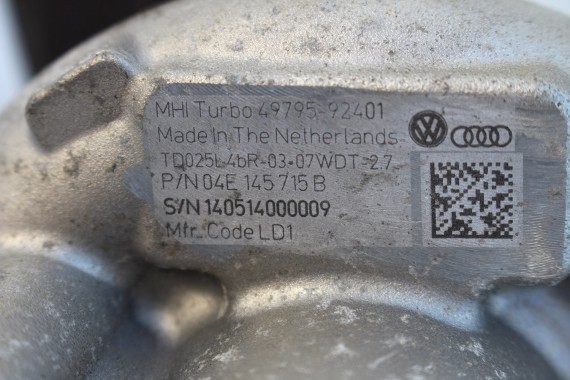 VW AUDI TURBINA TURBOSPRĘŻARKA 04E145715B 04E145715D 04E145715E 04E145715F 04E145721P 04E145721T 04E145722G 04E145722GX 1.4 TSi