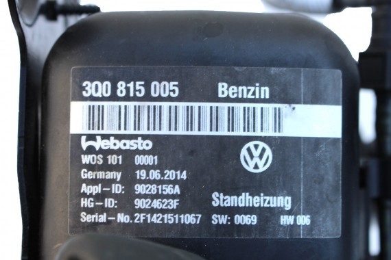 VW PASSAT B8 OGRZEWANIE POSTOJOWE WEBASTO 3Q0815005 3Q0 815 005 silnik 1.4 TSi benzyna benyznowy 3Q0815005 3Q0815005 3Q0815005