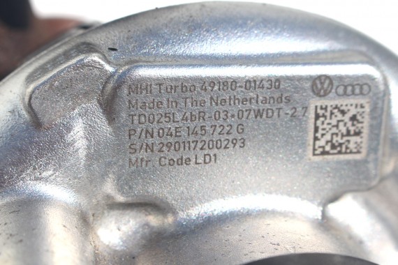 VW AUDI TURBINA TURBOSPRĘŻARKA 04E145722G 04E145715F 04E145715D 04E145715E 04E145715B 04E145721P 04E145721T 04E145722GX 1.4 TSi