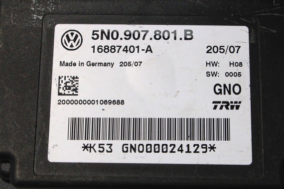 VW MODUŁ STEROWNIK EPB ESP 5N0907801B 5N0907801D 5N0907801E 3AA907801B 3AA907801D 3AA907801E 3AA907801J 5N0 907 801 B 5N0907801