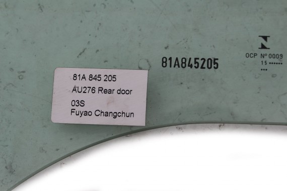AUDI Q2 SZYBA DRZWI 81A845205 LEWA TYŁ TYLNE 81A 845 205 drzwiowa boczna E4 AS2 2015 81A845205 81A845205 81A845205B 81A845205