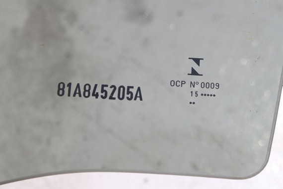AUDI Q2 SZYBA DRZWI 81A845205A LEWA TYŁ TYLNE 81A 845 205 drzwiowa boczna E4 AS3 2015 81A845205A 81A845205 81A845205 81A845205A