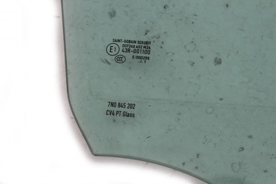 VW SHARAN SZYBA DRZWI PRZÓD 7N0845202 przednia prawa 7N0 845 202 ALHAMBRA 7N strona pasażera rok produkcji 2011 E1 AS2 7N0845202
