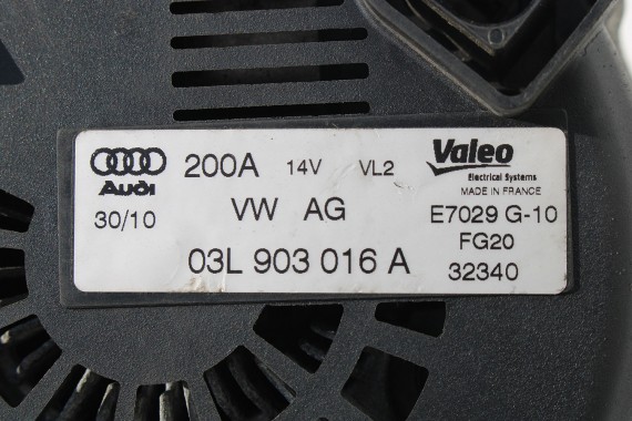 AUDI A4 A5 A6 Q5 ALTERNATOR 03L903016A 03L 903 016 A 200A 03L903017B 03L903017BX 03L 903 017 B 03L 903 017 BX Valeo 03L903016A