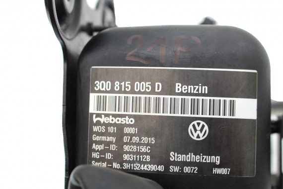 VW PASSAT B8 OGRZEWANIE WEBASTO 3Q0815005D 3Q0 815 005 D benzyna 3G SKODA SUPERB 3G 3V benyznowy