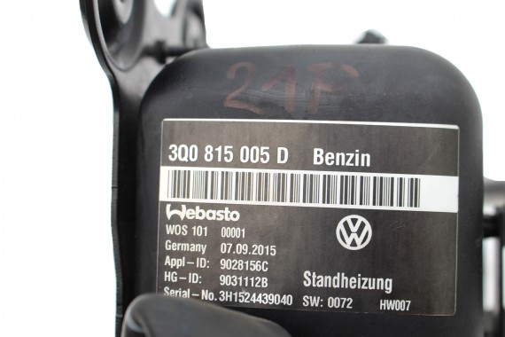 VW PASSAT B8 OGRZEWANIE WEBASTO 3Q0815005D 3Q0 815 005 D benzyna 3G SKODA SUPERB 3G benyznowy 3Q0815005D 3Q0815005D 3Q0815005D