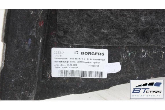 AUDI Q5 BOCZEK PAS DYWAN BAGAŻNIKA 8R0863879 8R0863880 8R0861531 boczki bagażnik 8R 8R0 863 879 8R0 863 880 8R0 861 531 HYBRID