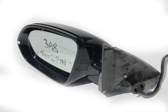 AUDI A8 LUSTERKO ZEWNĘTRZNE DRZWI LEWE 4H 14+2 pin 16pin zewnętrzne pinów kabli przewodów D4 4H0 2010-17 LY9B czarny brylantowy