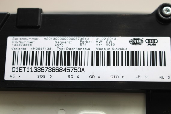 AUDI A8 LAMPKA OŚWIETLENIE PODSUFITKI 4H0947135 LED ET1 kryształowo srebrny 4H0 947 135 4H0947135 4H0947135 4H0947135 4H0947135
