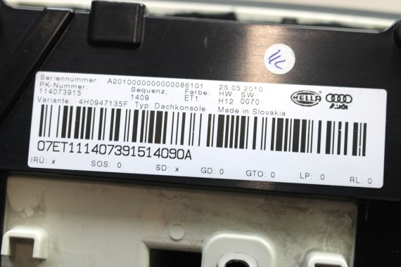 AUDI A8 LAMPKA OŚWIETLENIE PODSUFITKI 4H0947135F LED kolor ET1 kryształowo srebrny 4H0 947 135 F 4H0947135F 4H0947135F 4H0947135
