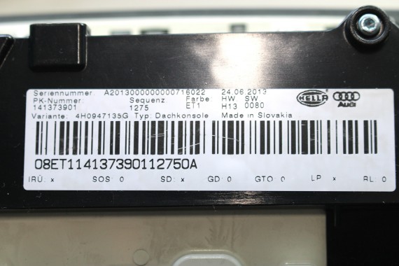 AUDI A8 LAMPKA OSWIETLENIE PODSUFITKI 4H0947135G kabiny 4H0 947 135 G ET1 4H0947135G 4H0947135G 4H0947135G 4H0947135G 4H0947135G