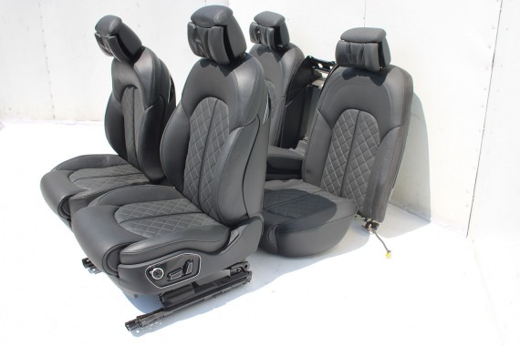 AUDI A8 FOTELE KOMPLET FOTELI siedzeń siedzenia tapicerka 4H D4 4H0 2010-2017 kolor czarny