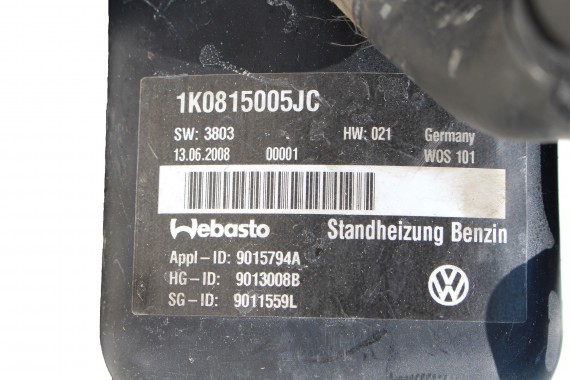 VW AUDI WEBASTO 1K0815005JC OGRZEWANIE POSTOJOWE benzyna Thermo Top V 5 kW 12V 42W 2,5 bar 1K0 815 005 JC 1.4 TSi
