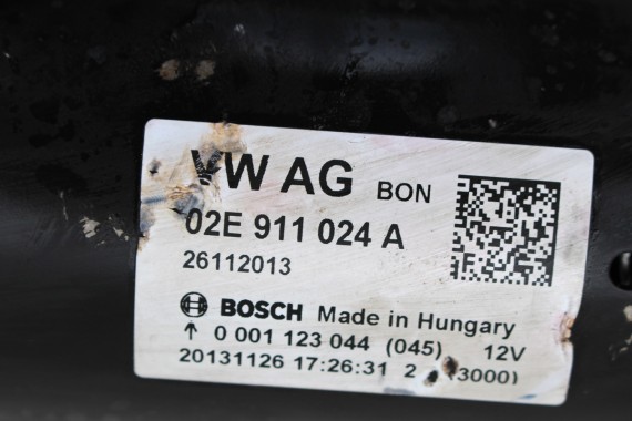 VW AUDI ROZRUSZNIK 02E911024A 02E911024AX 2.0 KW 02E 911 024 A AX producent BOSCH  SEAT SKODA  2.0 TDi