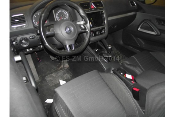 VW SCIROCCO LIFT FOTELE KOMPLET FOTELI siedzeń siedzenia fotel tapicerka 1K8 welur + materiał kolor czarno - szary - antracyt